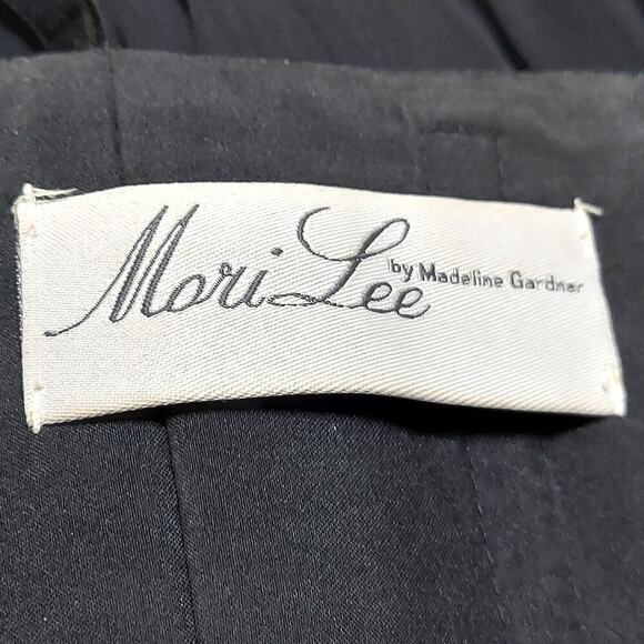 Morilee Junior's Black Chiffon Pleated Bodice Strapless Formal Fit & Flare Gown - Picture 7 of 10